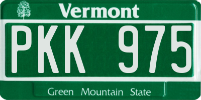 VT license plate PKK975