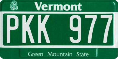 VT license plate PKK977