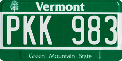 VT license plate PKK983