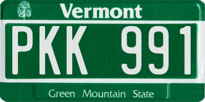VT license plate PKK991