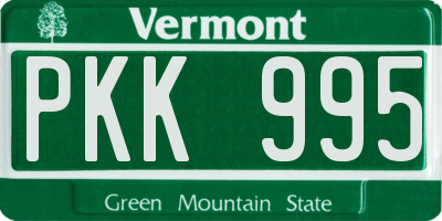 VT license plate PKK995