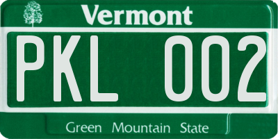 VT license plate PKL002