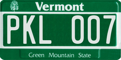 VT license plate PKL007