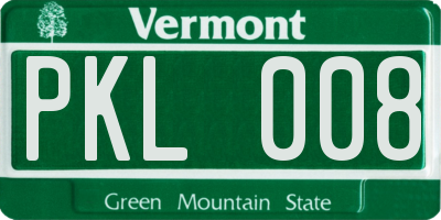 VT license plate PKL008