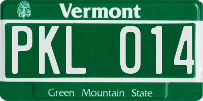 VT license plate PKL014