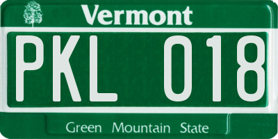 VT license plate PKL018