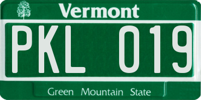 VT license plate PKL019