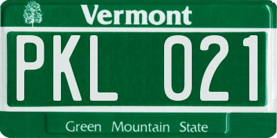 VT license plate PKL021