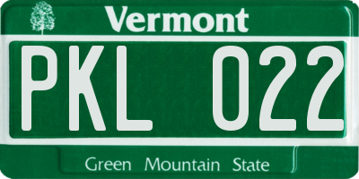 VT license plate PKL022