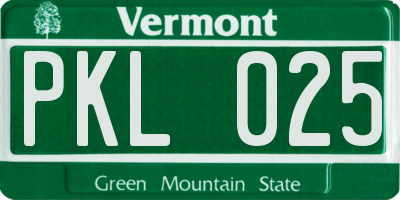 VT license plate PKL025
