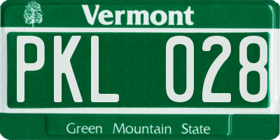 VT license plate PKL028
