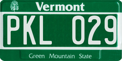VT license plate PKL029