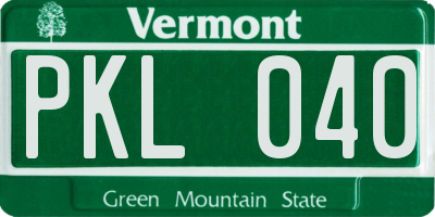 VT license plate PKL040