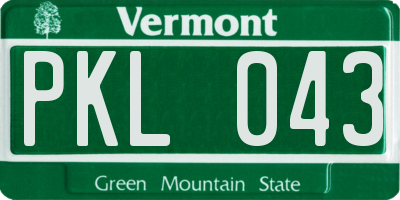 VT license plate PKL043