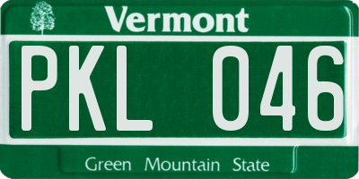 VT license plate PKL046