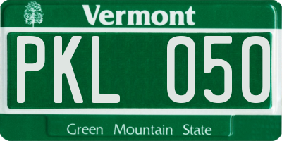 VT license plate PKL050