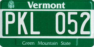 VT license plate PKL052