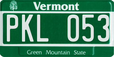 VT license plate PKL053