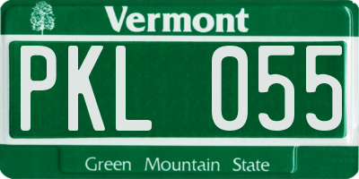 VT license plate PKL055