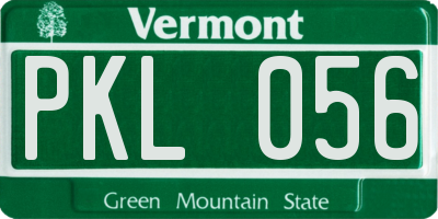 VT license plate PKL056