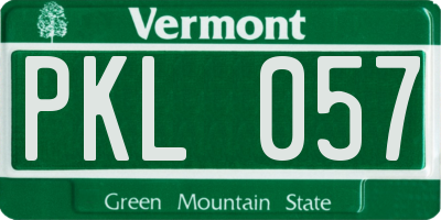 VT license plate PKL057