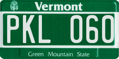 VT license plate PKL060