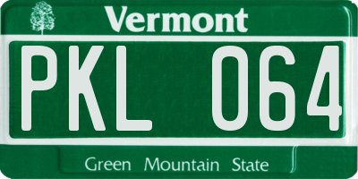 VT license plate PKL064