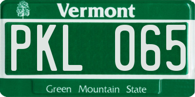 VT license plate PKL065