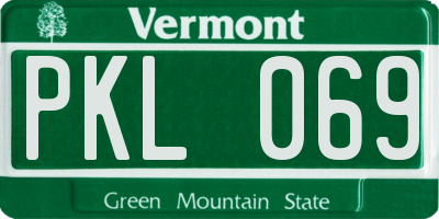 VT license plate PKL069