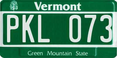 VT license plate PKL073