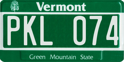 VT license plate PKL074