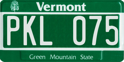 VT license plate PKL075