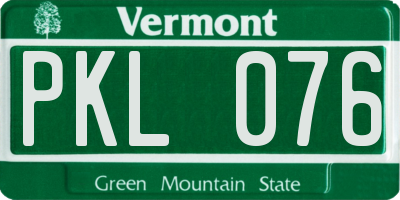 VT license plate PKL076