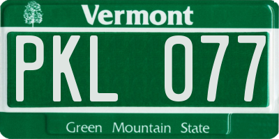 VT license plate PKL077