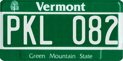 VT license plate PKL082