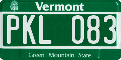 VT license plate PKL083
