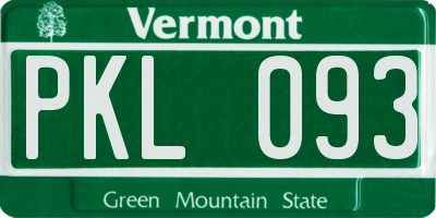 VT license plate PKL093
