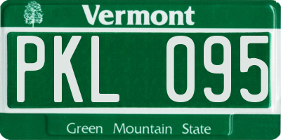 VT license plate PKL095
