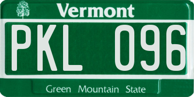 VT license plate PKL096