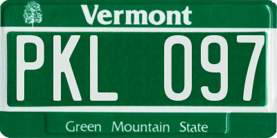 VT license plate PKL097