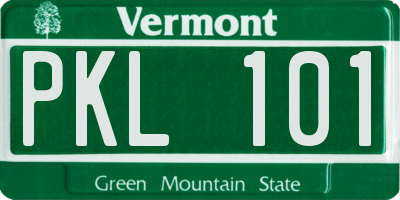 VT license plate PKL101