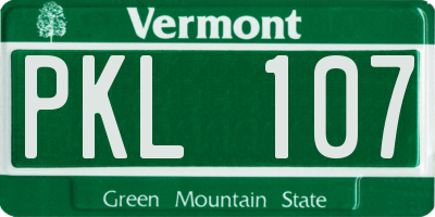 VT license plate PKL107