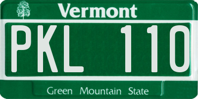 VT license plate PKL110
