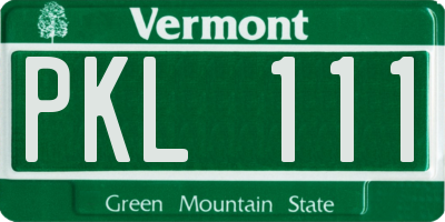 VT license plate PKL111