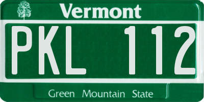 VT license plate PKL112