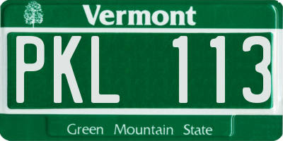 VT license plate PKL113
