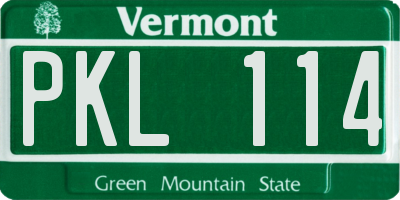 VT license plate PKL114