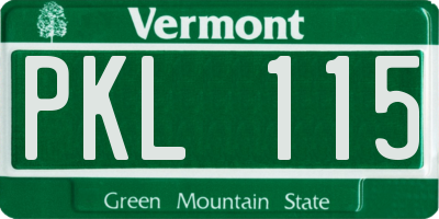 VT license plate PKL115