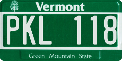 VT license plate PKL118