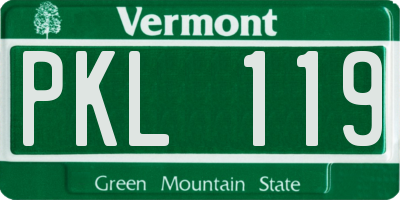 VT license plate PKL119